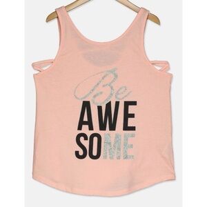 Nwt Ideology Big Girls Graphic Strappy-Back Tank Top, Satin Pink
